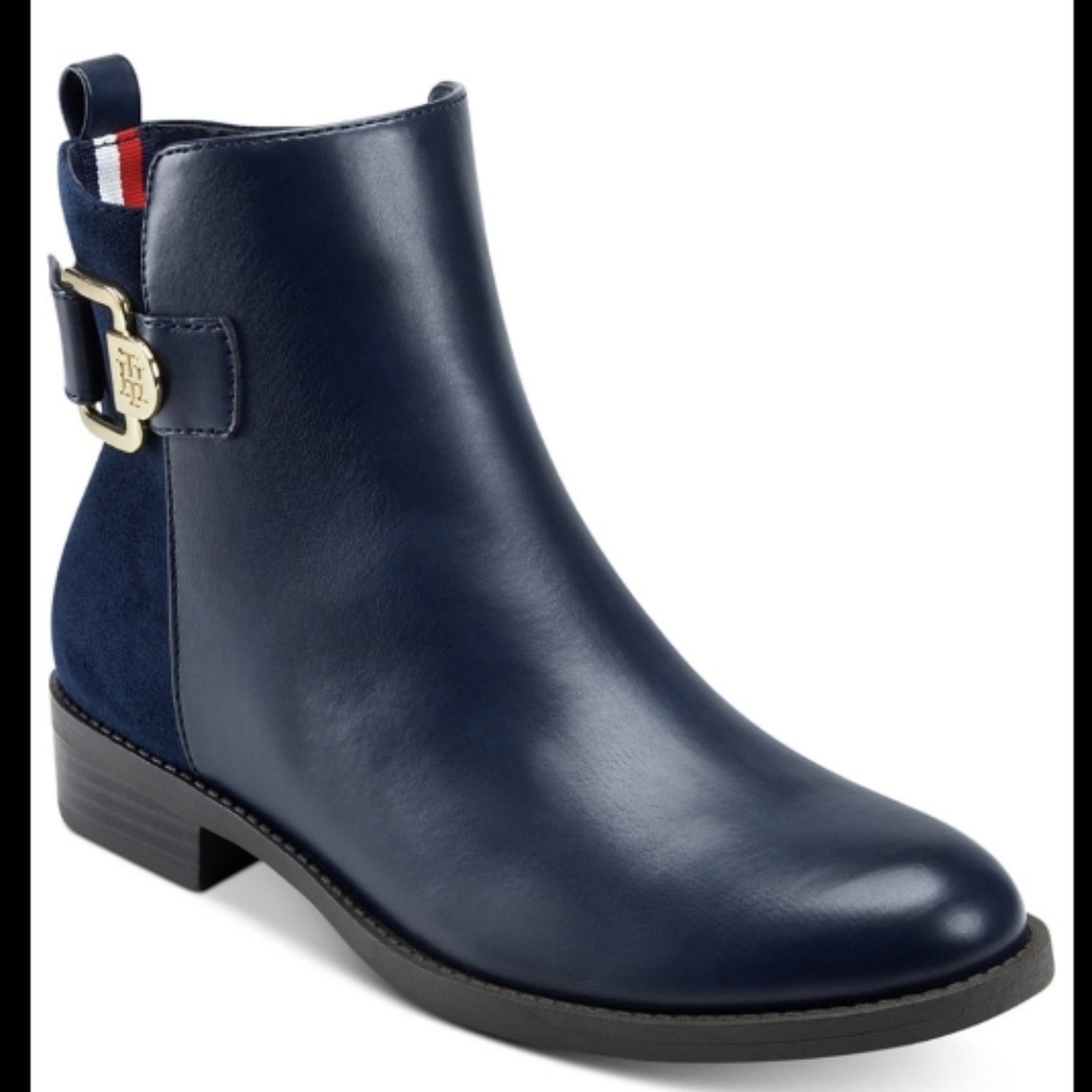 Tommy Hilfiger - Inella Mixed-Media Booties - Blue